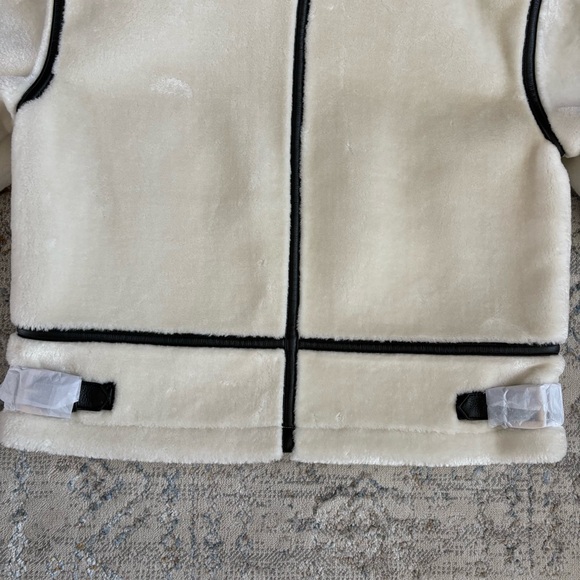 NEW Ann Taylor Weekend Shearling Moto Faux Leather Jacket XS Petite - Picture 11 of 15